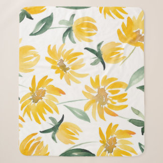 Gelbe Blumen Leaf Sommermuster Sherpadecke