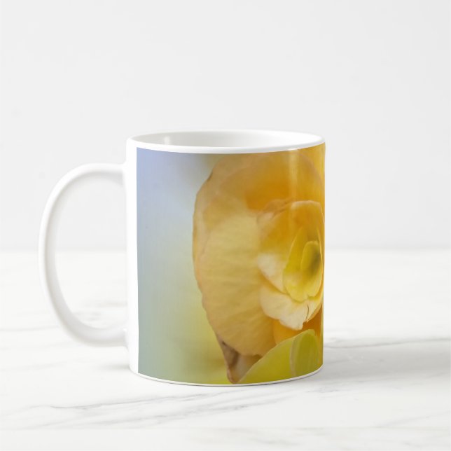 gelbe Blumen leuchten Kaffeetasse (Links)