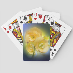 gelbe Blumen leuchten Spielkarten