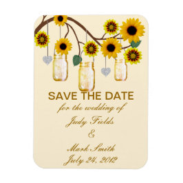 Gelbe Blumen Mason Jars speichern das Date Magnet