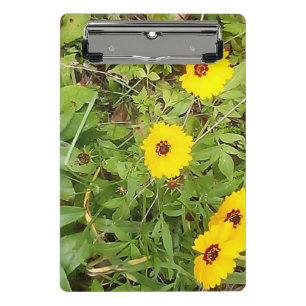 Gelbe Blumen Mini Klemmbrett