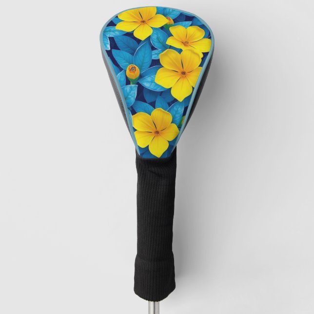 Gelbe Blumen - Mittelmeer Golf Headcover (Vorderseite)
