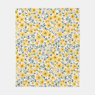 Gelbe Blumen: Moderne Blumen nahtlos. Fleecedecke