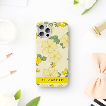 Gelbe Blumen, Muster von Blume, Ihr Name