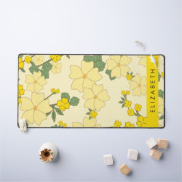 Gelbe Blumen, Muster von Blume, Ihr Name Schreibtischunterlage