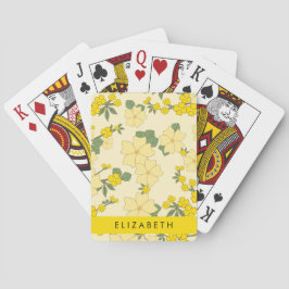 Gelbe Blumen, Muster von Blume, Ihr Name Spielkarten