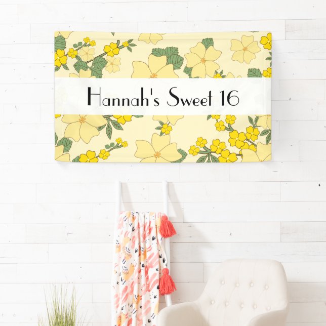 Gelbe Blumen, Muster von Blume, süß 16 Banner (Insitu)