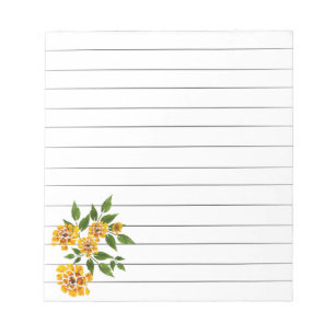 Gelbe Blumen Notepad Notizblock