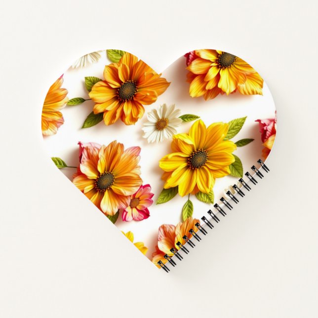 gelbe Blumen Notizbuch (Rückseite)