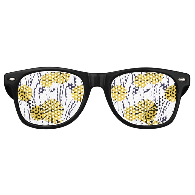Gelbe Blumen Partybrille (Vorderseite)