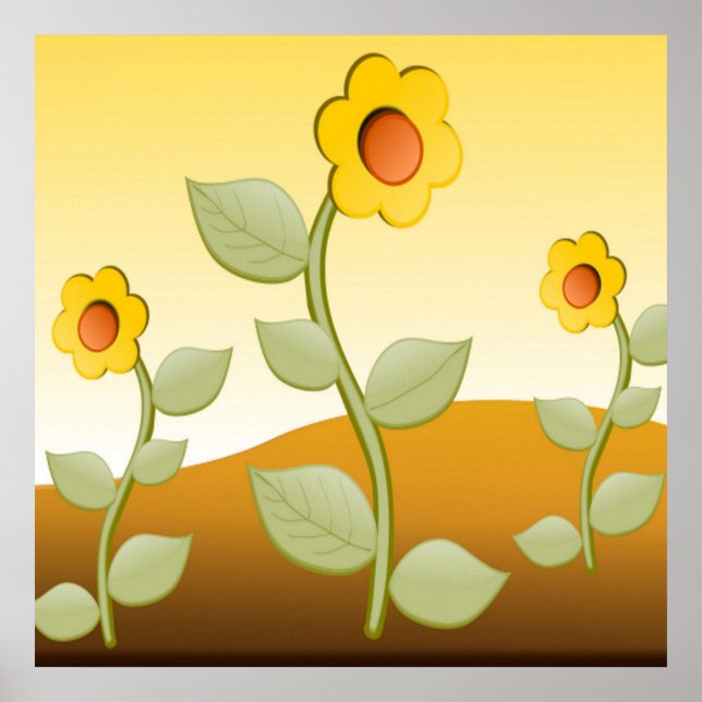 GELBE BLUMEN POSTER (Vorne)