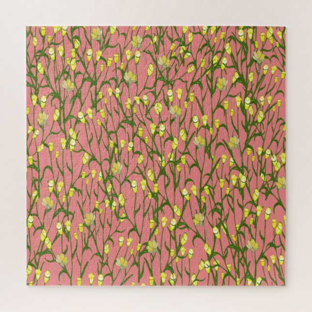 Gelbe Blumen Rosa Hintergrund Vintag (Vertikal)