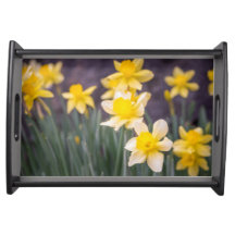 Gelbe Blumen Serviertablette