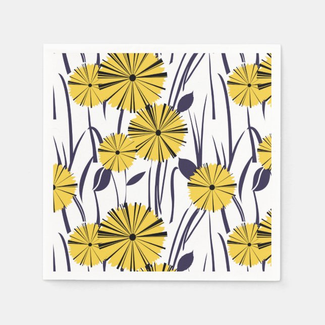 Gelbe Blumen Serviette (Vorderseite)