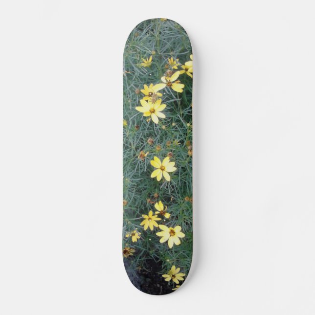 Gelbe Blumen Skateboard (Vorderseite)