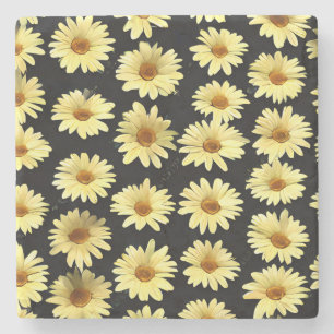 Gelbe Blumen Stone Untersetzer