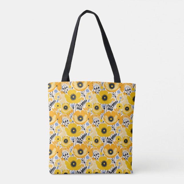 Gelbe Blumen-Tasche Tasche (Rückseite)