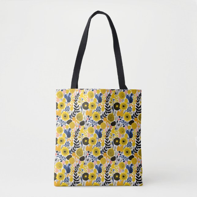 Gelbe Blumen-Tasche Tasche (Vorderseite)