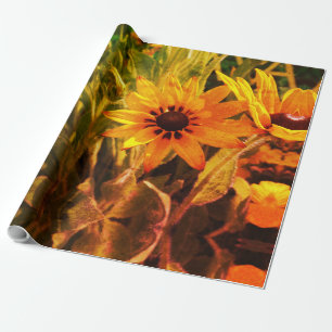 Gelbe Blumen Traum-Geschenkpapier Geschenkpapier