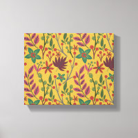 Gelbe Blumen und Blätter mit nahtlosem Blumenmuste