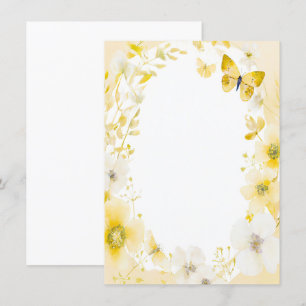 Gelbe Blumen und Schmetterlinge, Blanche Einladung