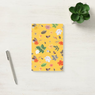 Gelbe Blumen und weiße Rosen 10 Post-it Klebezettel