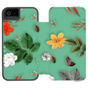 Gelbe Blumen und weiße Rosen 14 Incipio Watson™ iPhone 5 Geldbörsen Hülle