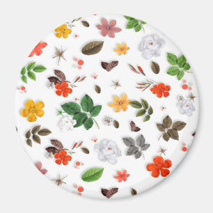Gelbe Blumen und weiße Rosen 15 Magnet