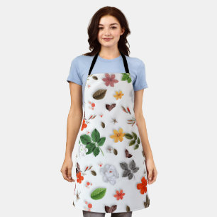 Gelbe Blumen und weiße Rosen 15 Schürze