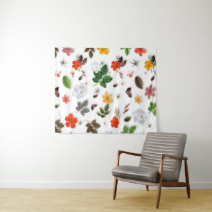 Gelbe Blumen und weiße Rosen 15 Wandteppich