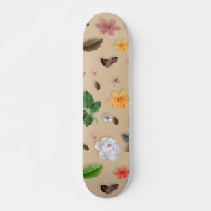 Gelbe Blumen und weiße Rosen 17 Skateboard