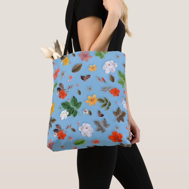 Gelbe Blumen und weiße Rosen 18 Tasche (Von Nahem)