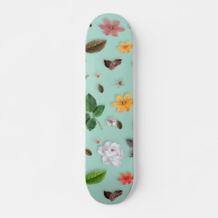 Gelbe Blumen und weiße Rosen 22 Skateboard
