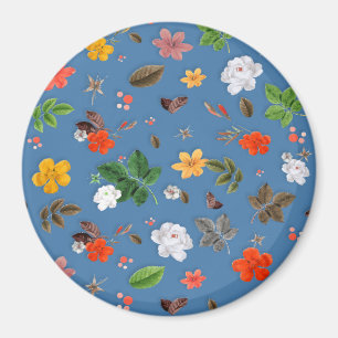 Gelbe Blumen und weiße Rosen 23 Magnet
