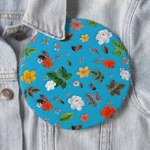 Gelbe Blumen und weiße Rosen 24 Button