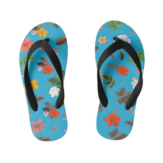 Gelbe Blumen und weiße Rosen 24 Kinderbadesandalen (Fußbett)