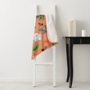 Gelbe Blumen und weiße Rosen 25 Sherpadecke