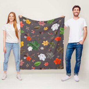 Gelbe Blumen und weiße Rosen 26 Fleecedecke