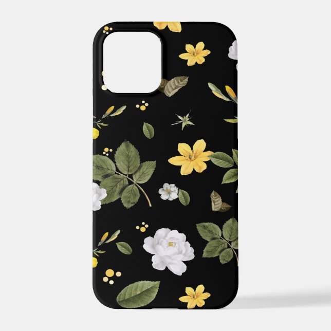 Gelbe Blumen und Weiße Rosen 2 iPhone 12 Pro Hülle (Rückseite)