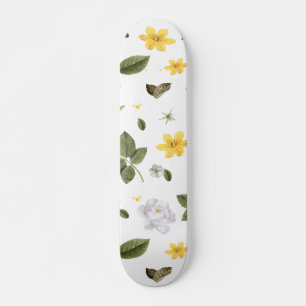 Gelbe Blumen und Weiße Rosen 3 Skateboard
