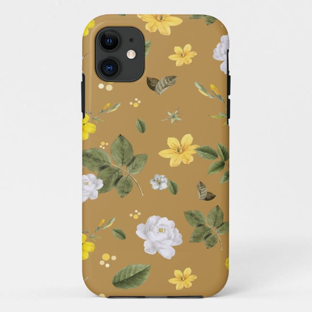 Gelbe Blumen und Weiße Rosen 4 Case-Mate iPhone Hülle (Rückseite)