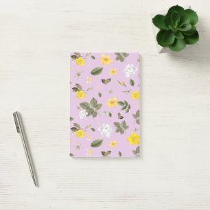 Gelbe Blumen und Weiße Rosen 5 Post-it Klebezettel