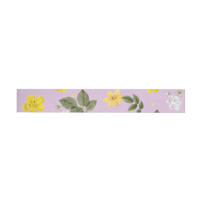 Gelbe Blumen und Weiße Rosen 5 Rundum-Adressaufkleber (Person)