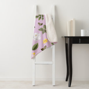 Gelbe Blumen und Weiße Rosen 5 Sherpadecke