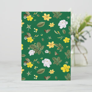 Gelbe Blumen und weiße Rosen 6 Dankeskarte