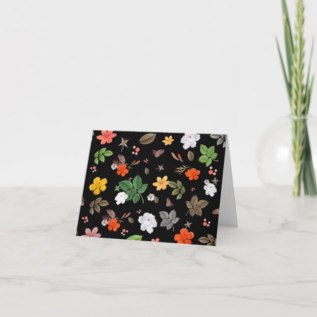 Gelbe Blumen und Weiße Rosen 8 Dankeskarte (Vorderseite)