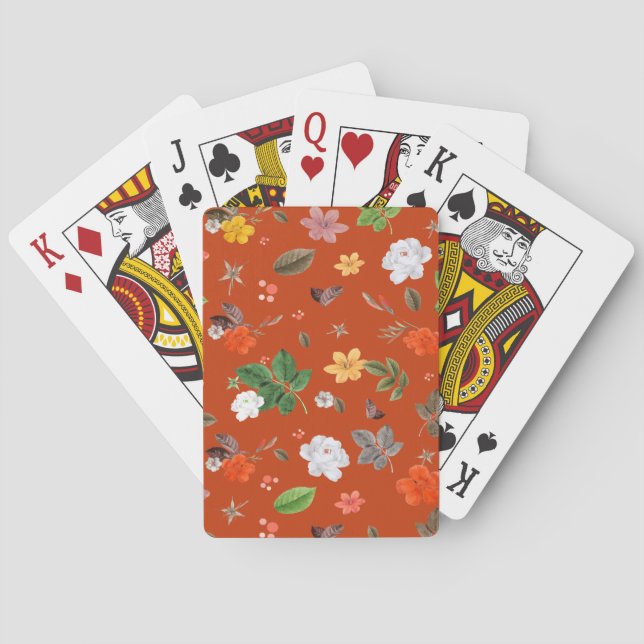 Gelbe Blumen und Weiße Rosen 9 Spielkarten (Rückseite)