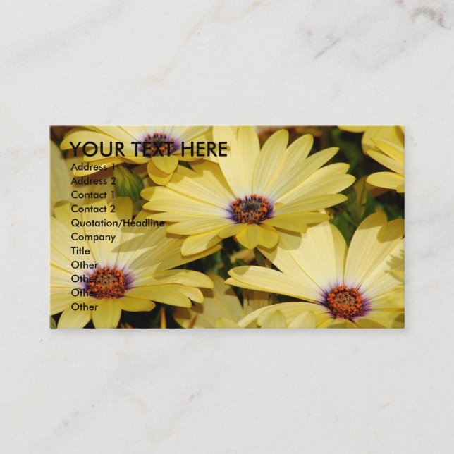 Gelbe Blumen Visitenkarte (Vorderseite)