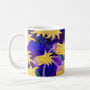 Gelbe Blumen Wasserfarben nahtloses Muster Kaffeetasse