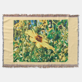 Gelbe Blumen werfen Decke